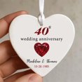 thumbnail image 1 of 40th Anniversary Ornament - Personalized Golden Mr & Mrs Names & Years, Wedding Gift for Couple/Parents, 1 of 6