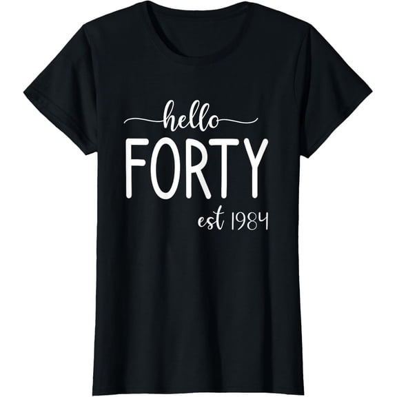 40th Birthday 40 Years Old T-ShirtMen and women, Black T-shirt, size: Extra large S-4XL