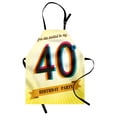 thumbnail image 1 of 40th Birthday Apron Vintage Style Graphic Banner Party Invitation Theme Optical Striped Design, Unisex Kitchen Bib Apron with Adjustable Neck for Cooking Baking Gardening, Multicolor, by Ambesonne, 1 of 3