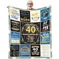 thumbnail image 1 of 40th Birthday Blanket, Best Gifts For 40 Year Old Men, Happy 40th Birthday Gift Ideas, Unique Mens Throw Blanket Decorations Gifts For Birthday Anniversary Christmas, Warm Flannel Blankets 50x60, 1 of 6