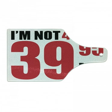 40th Birthday Cutting Board, Funny Slogan for Fortieth Birthday Humorous in Pictogram Style, Decorative Tempered Glass Cutting and Serving Board, Wine Bottle Shape, Hot Pink Black White, by Ambesonne