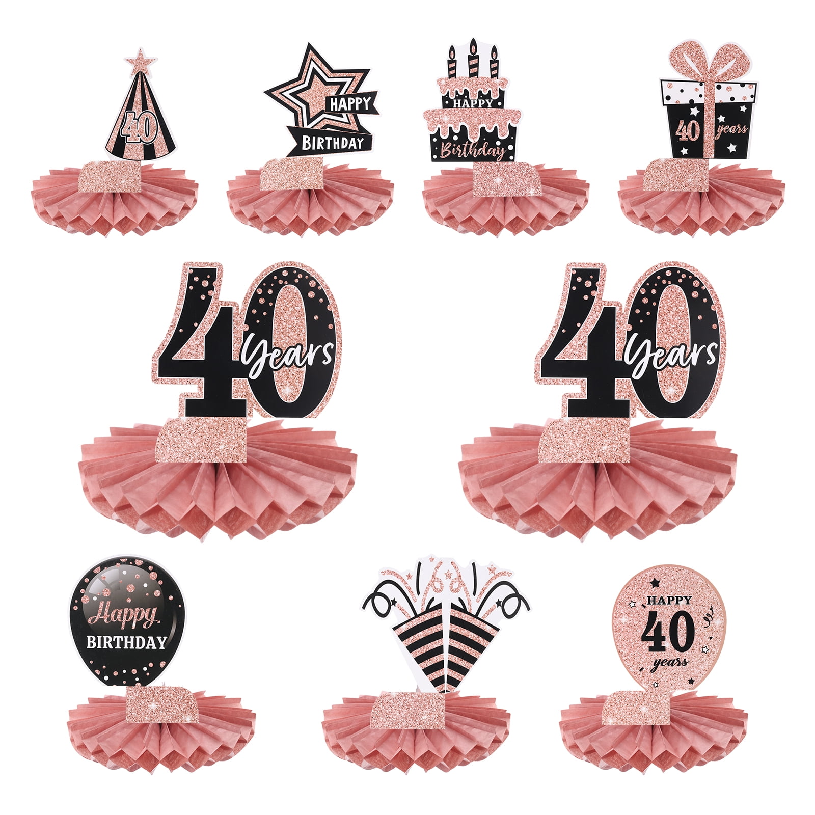 40th Birthday Centerpiece Sticks – Set Of 15 Colorful Table Toppers For Party Decor