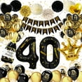 thumbnail image 1 of 40th Birthday Decorations Men Women, Black Gold 40th Birthday Party Decorations with 40th Birthday Balloons for Her Him, 1 of 8