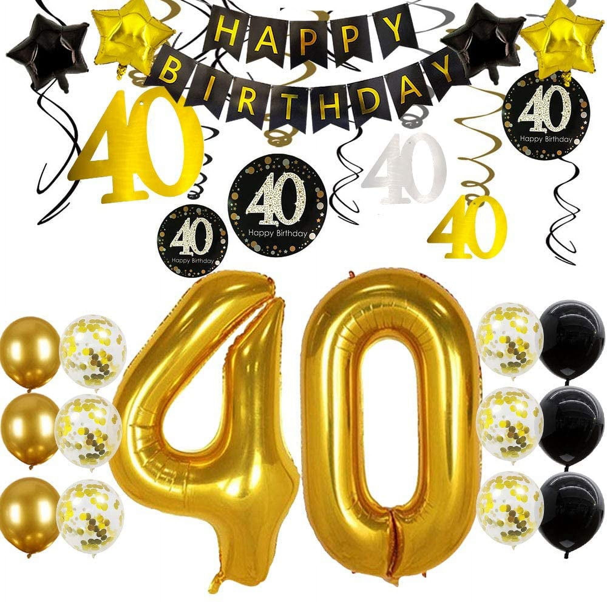 40th Birthday Decorations for Men Women 40th Birthday Party Decor 40 Years Old Birthday Decorations Balloons Over The Hill Party Supplies 40th