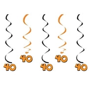 40th Birthday Dizzy Danglers, 5 pk