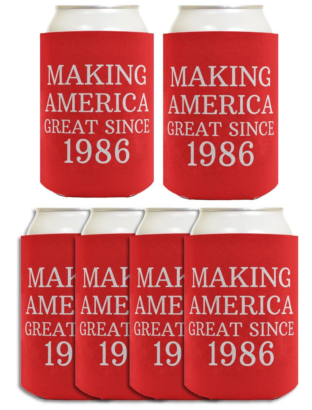 40th Birthday Drink Coolers Making America Great Since 1986 6-Pack Can Drink Coolers