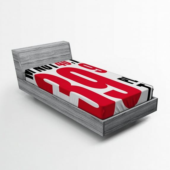 Ambesonne 40th Birthday Fitted Sheet, Humorous Funny Slogan, Twin Size, Hot Pink Black White