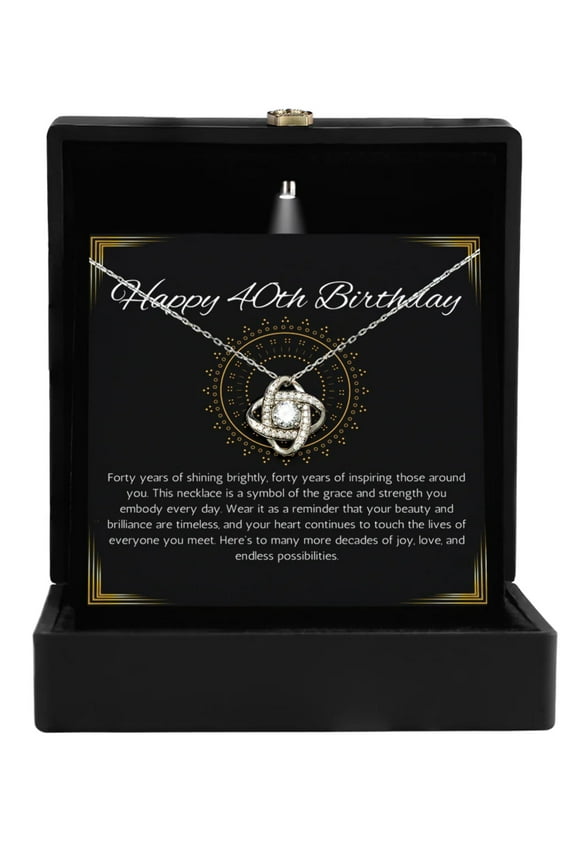 40th Birthday Gift For Women, 40th Birthday Gift Necklace for Mom, Nana, Sister Love Knot Gift Jewelry For 40th Birthday, Turning 40