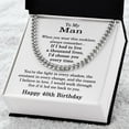thumbnail image 1 of 40th Birthday Gift for Him, 40th Birthday Necklace for Men, Adjustable Stainless Steel Cuban Link Chain Title: Stainless Steel, Box Choice: Standard Box, 1 of 1