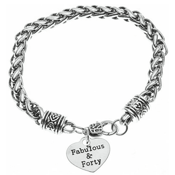 40th Birthday Gift for Women, Fabulous and Forty Charm Bracelet, 40th Birthday Ideas, Gift for Her