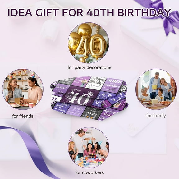 40th Birthday Gifts for Her, 40th Birthday Decorations for Women, Happy 40th Birthday Gifts for Women, 40 Year Old Gifts for Women Turning 40 and Fabulous - 40th Decoration Blanket 60"X50"