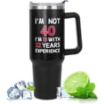 thumbnail image 1 of 40th Birthday Gifts For Him, Women Mens 40th Birthday Gift Ideas, 40th Birthday Gifts For Men Funny, Forty Birthday Gifts For Men And Women, 40th Cups, 50th Tumbler with Handle, 1 of 6