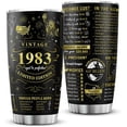 thumbnail image 1 of 40th Birthday Gifts for Men Women Friends Vintage 1983 Tumblers 40 Year Old Birthday Supplies Vintage 1983 Back in 1983 Old Time Information Stainless Steel Vacuum Insulated Tumblers 20 oz, 1 of 6