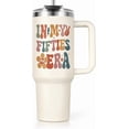 thumbnail image 1 of 40th Birthday Gifts for Women 40 Oz Tumbler with Handle and Straw Lid, 40 Year Old Gifts for Her, Mom, Friend, Sister, Daughter, 40s Birthday Decoration-In My Forties Era Cup Water Bottle, 1 of 2