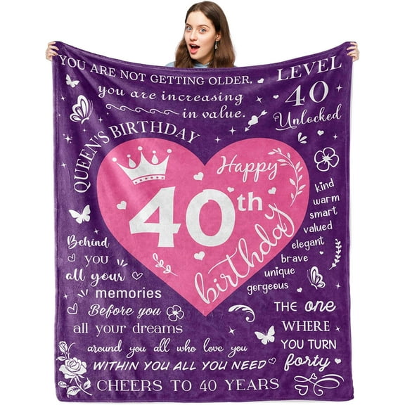 40th Birthday Gifts Women, 40 Year Old Birthday Gifts for Women, 40th Birthday Decorations Women, 1983 40th Birthday, Gift for 40th Birthday Woman, Female 40th Bday Gift Ideas Blanket 50"x60"