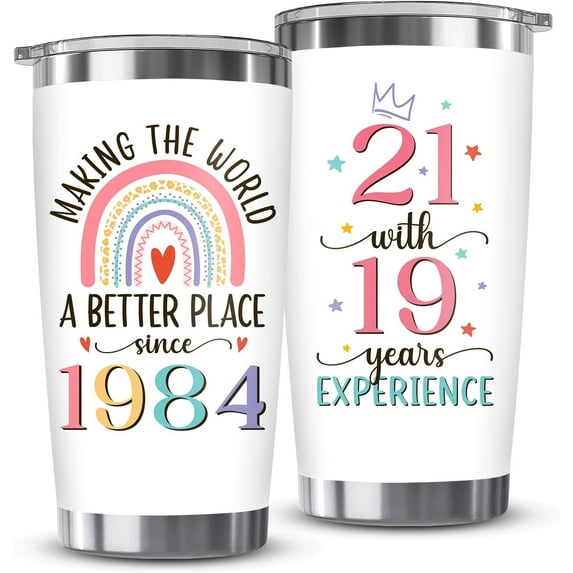 40th Birthday Gifts Women - 40th Birthday Decorations Woman, Man - 40 Year Old Gifts Unique Ideas, Making World Better Since 1984 Cool 40th Birthday - Funny Happy Turning 40-20oz Tumbler Cup