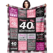 40th Birthday Gifts for Women - 40th Birthday Decorations for Women - 40 Year Old Birthday Gifts - Happy 40th Birthday Gift Ideas for 40 Year Old Woman - 1985 Birthday Decoration Throw Blanket 60"x80"
