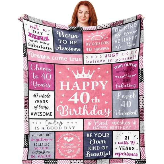 40th Birthday Gifts Women, 40th Birthday Gifts for Women Blanket, 40th Birthday Decorations, 40 Year Old Gifts, 40th Female Birthday Gift Ideas, Happy 40th Birthday, 1986 Birthday Gift