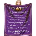 thumbnail image 1 of 40th Birthday Gifts for Women Blanket, 40 Year Old Birthday Gifts for Mom or Wife, 1983 Birthday Gifts for Women, Gifts for 40th Birthday Woman, 40th Birthday Gift Ideas Throw Blanket 60 x 50 inch, 1 of 6