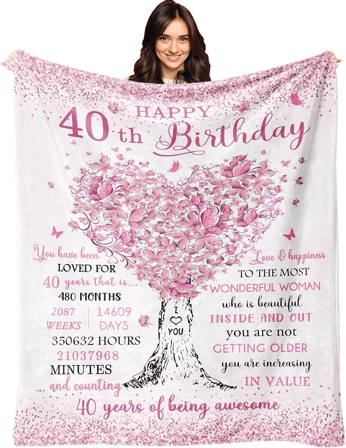 40th Birthday Gifts Women Blanket, 40 Year Old Birthday Gifts for Women, 40th Birthday Gifts, 40th Birthday Gift Ideas, 40th Birthday Gifts Women Unique, Gifts for 40th Birthday Woman