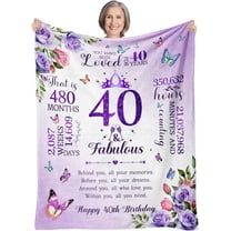 40th Birthday Gifts Women Blanket 50"x60", Happy 40th Birthday Gifts for Women, Women 40th Birthday Decorations Gift Ideas, 40th Birthday Gifts for Her, Best 1984 Birthday Gifts for 40 Year Old Women