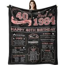40th Birthday Gifts for Women Blanket 50x60, 40 Year Old Birthday Gifts for Women, 40th Birthday Decorations Women, Gifts for 40th Birthday Woman, 40 Yr Old Birthday Gifts for Women