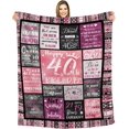 thumbnail image 1 of 40th Birthday Gifts Women Blanket 60\u201dX50\u201d, Unique Happy 40th Birthday Throw Blanket, 40 Years Old Birthday Gifts Ideas for Mom, Wife, Sister, Friends (40th Birthday), 1 of 6