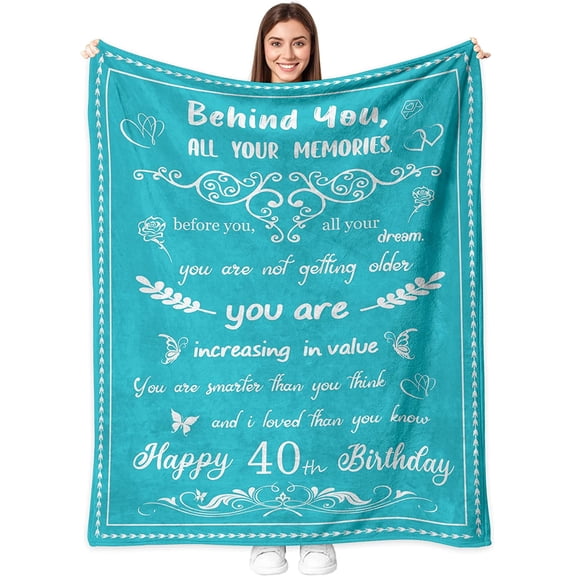 40th Birthday Gifts for Women Blanket, Gift Ideas for Mom Dad Friends Aunt,1982 Birthday Gifts for Women, Soft Flannel Throw Blanket 40th Birthday Gifts for Her 50 X 60 in
