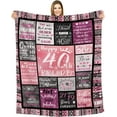thumbnail image 1 of 40th Birthday Gifts Women Blanket , Unique Happy 40th Birthday Throw Blanket, 40 Years Old Birthday Gifts Ideas for Mom, Wife, Sister, Friends (40th Birthday), 1 of 7