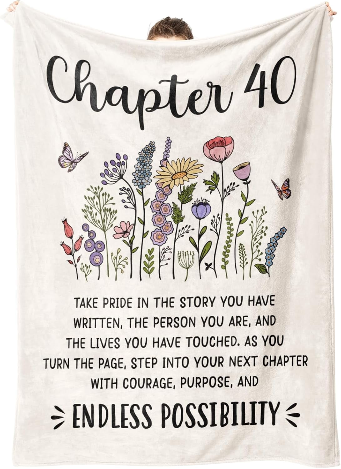 40th Birthday Gifts Women, Chapter 40 Blanket Gift for Her, 40 Year Old Birthday Gifts for Women, Friend, Sister, Mom, 1985 Bday Gift, Turning 40 Throw Blankets