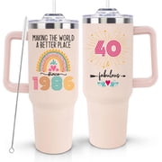 40th Birthday Gifts Women, Gifts for 40 Year Old Woman, 1986 Tumbler 40th Birthday Decorations, Forty Gift Idea for Her Mom, Turning 40 Yr Old Bday 40oz Tumbler