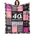 thumbnail image 1 of 40th Birthday Gifts Women Gifts for 40th Women Birthday Unique 40 Year Old Birthday Gifts for Women 40th Birthday Decorations for Women 40th Birthday Gifts Women Happy Birthday Blanket 50x60, 1 of 6