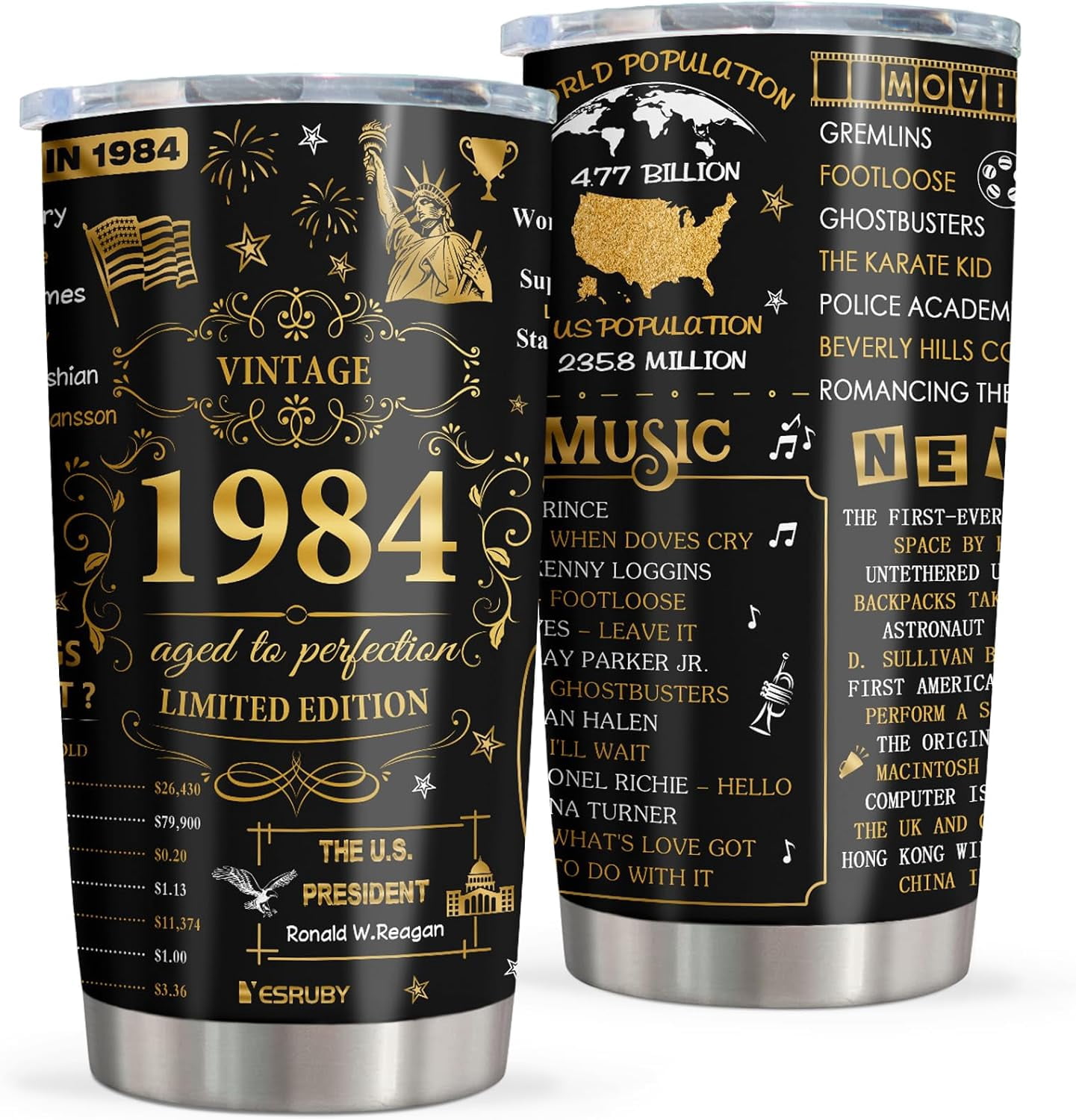 40th Birthday Gifts Women/Men, 1984 Gifts Tumbler 20oz, Gifts For Women Men Over 40, 40 Year Old Birthday Gifts, Gift For Women In 40s, Gifts For 40 Year Old Woman, 40th Birthday Decorations