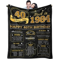40th Birthday Gifts Women or Men - 40th Birthday Gifts - 40 Year Old Birthday Gifts for Women - 40th Birthday Gift Ideas - 1984 Birthday Gifts for Women Throw Blanket 60 x 50 Inch
