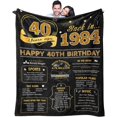 thumbnail image 1 of 40th Birthday Gifts Women or Men - 40th Birthday Gifts - 40 Year Old Birthday Gifts for Women - 40th Birthday Gift Ideas - 1984 Birthday Gifts for Women Throw Blanket 50x60, 1 of 6