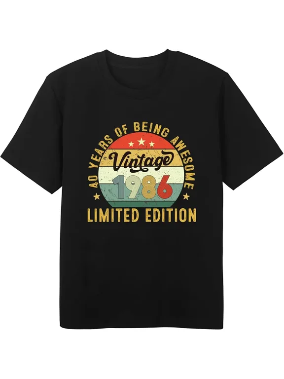 40th Birthday Gifts for Men Women 1986 T Shirts for Men 40 Year Old Birthday Gift for Men Turning 40 Gift Ideas Tshirt