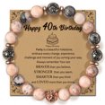 thumbnail image 1 of 40th Birthday Gifts for Women, Pink Zebra Jasper Bracelet Birthday Gifts for Mom Daughter Grandma Sister Friends Coworker, 1 of 8