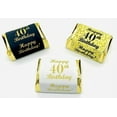 thumbnail image 1 of 40th Birthday Nuggets Labels, Chocolate Candy Wrapper, (Set of 90) Candy Stickers; 3 Designs: 30 Gold, 30 Black, 30 White, Candy Not Included, 1 of 5