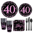40th Birthday Party Supplies Set Serves 16 Guests(112 pieces) For