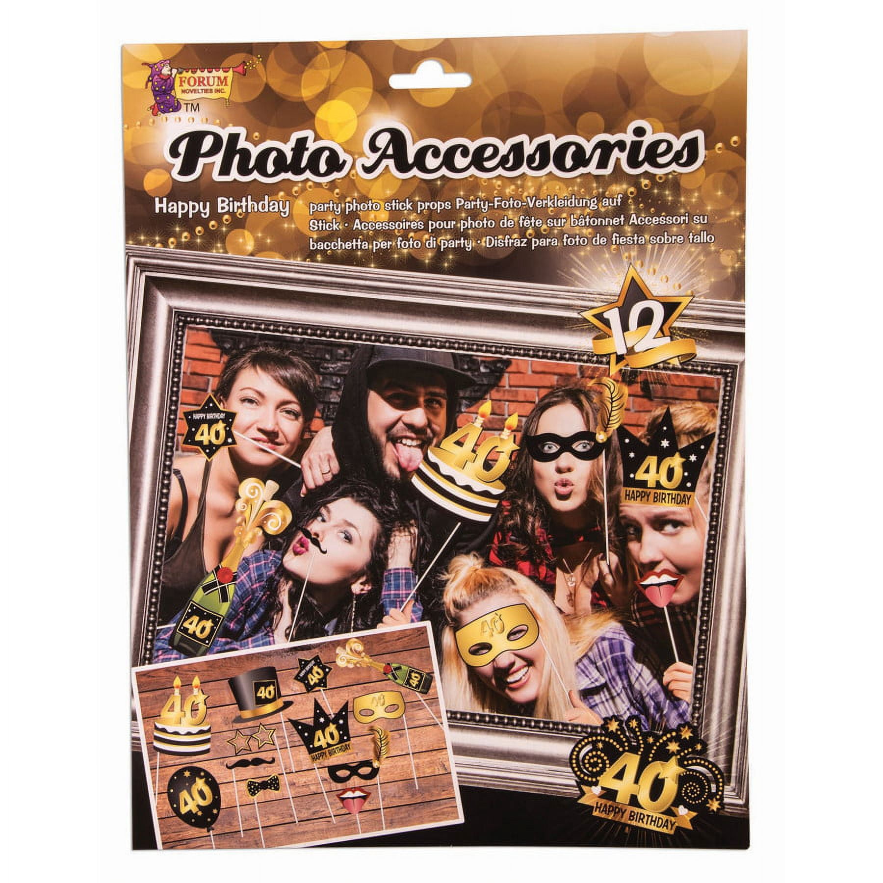 40th Birthday Photo Booth Party Tablewear One Size Male Adult Gold Fancy  Dress Book Week Halloween