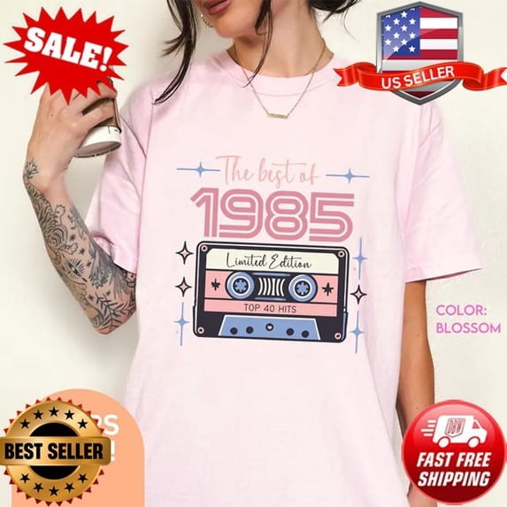 40th Birthday Retro 1985 80s Hits Gift T-Shirt - Walmart.com