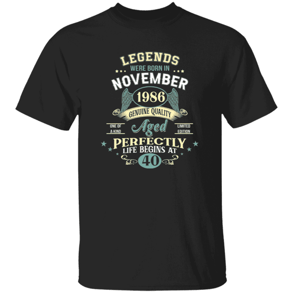 40th Birthday Shirt, Legends Were Born in October 1986 Bday Retro T-Shirt