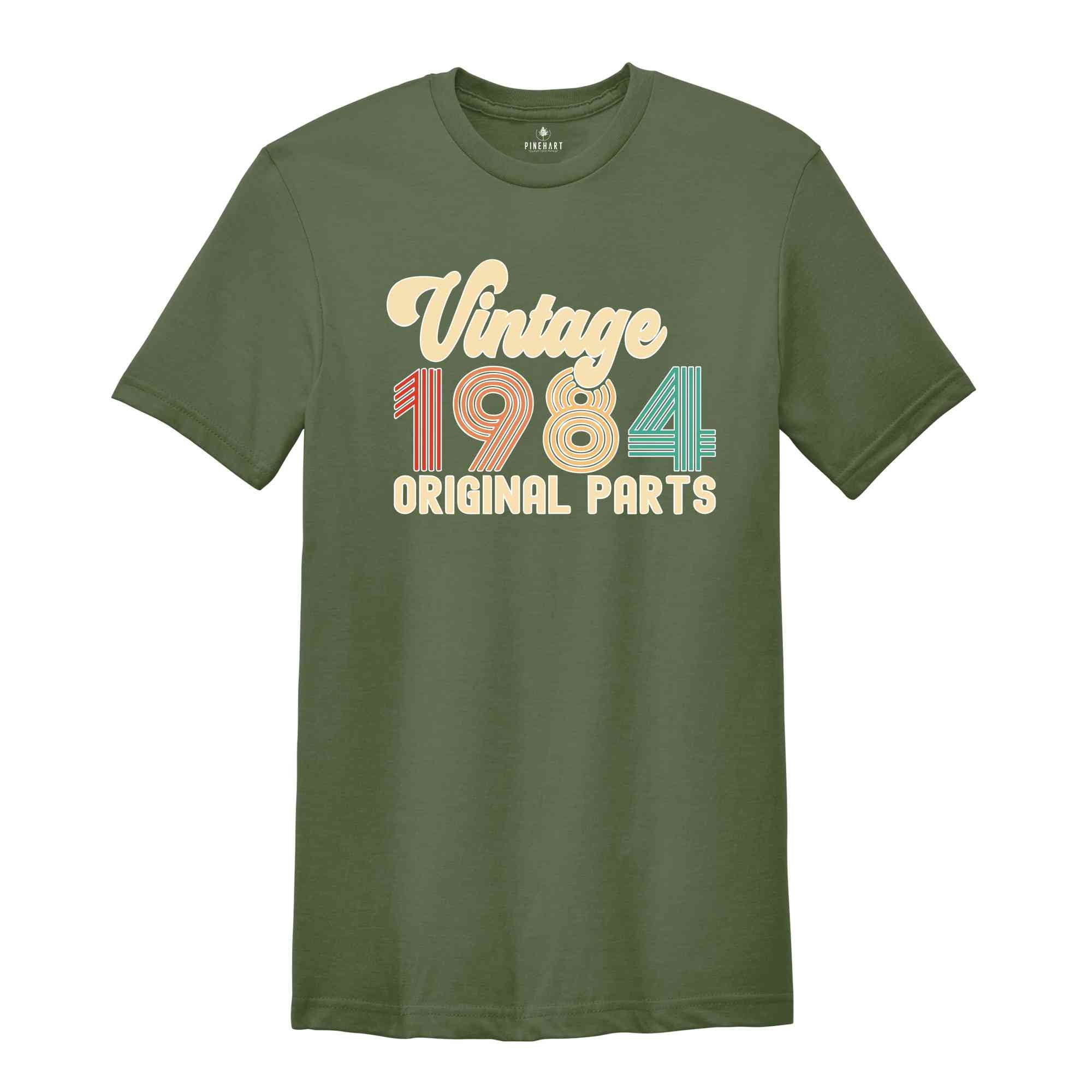 T-shirt Personnalisé Anniversaire 40 Ans "Vintage 1984" - Nom Au Dos - Homme - Neuf Avec étiquettes