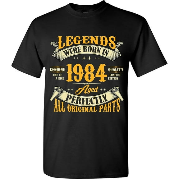 40th Birthday Shirt for Men, Legends Were Born in 1984, Vintage 40 Years Old T-Shirt