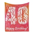 thumbnail image 1 of 40th Birthday Soft Flannel Fleece Throw Blanket, Happy Greeting Theme Celebration Number 40 and Starry, Cozy Plush for Indoor and Outdoor Use, 60" x 80", Pink Orange White, by Ambesonne, 1 of 6