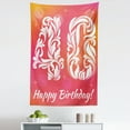 thumbnail image 1 of 40th Birthday Tapestry, Happy Greeting Theme Celebration Number 40 and Starry, Fabric Wall Hanging Decor for Bedroom Living Room Dorm, 5 Sizes, Pink Orange White, by Ambesonne, 1 of 1