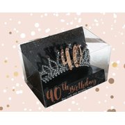 40th Birthday Tiara   Rose Gold Rhinestone Tiara, 40th Birthday Party Crown for Her