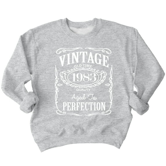 40th Birthday VINTAGE 1983 Crewneck Sweatshirt, 2XL, H. Grey