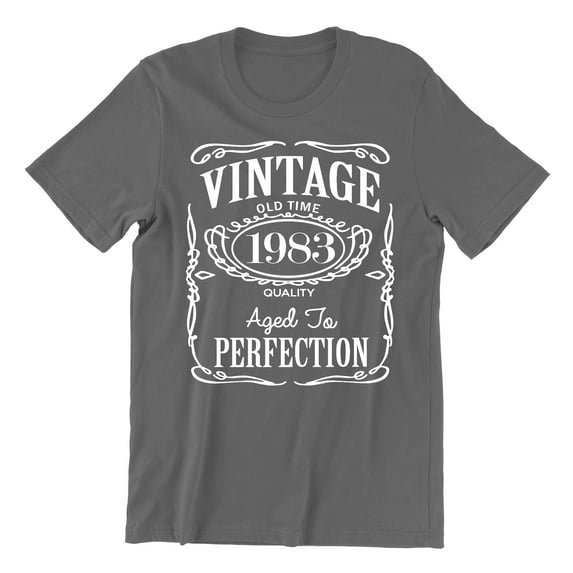 40th Birthday VINTAGE 1983 Men's T-shirt, 3XL, Charcoal