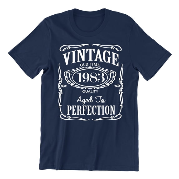 40th Birthday VINTAGE 1983 Men's T-shirt, L, Navy